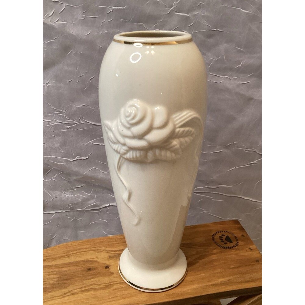 Lenox Rose Blossom Bud Flower Vase 7.5" Tall Fine China Easter Mother's Day